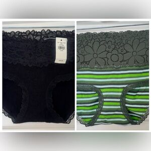 Pack Of 2‎ NWT Aerie Lace Cotton Cheeky Underwear Size XS